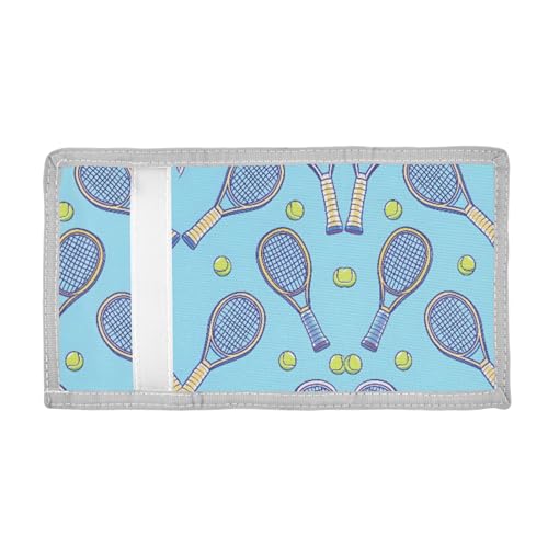 ALAZA Kids Wallets for Boys Girls Toddler Trifold Wallet Children Small Tennis Racket Blue with Zipper Coin Pocket2
