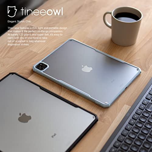 Tineeowl Ipad Pro 12.9 Inch Case 2022, 2021, 2020, 2018 (6Th, 5Th, 4Th & 3Rd Generation) Ultra Thin Matte Clear, Supports Apple Pencil Wireless Charging, Absorbs Shock (Black/Matte Back) #TOP4