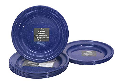 Texsport 10" Blue Enamel Dinner Plate (Set of 12) (14565T)