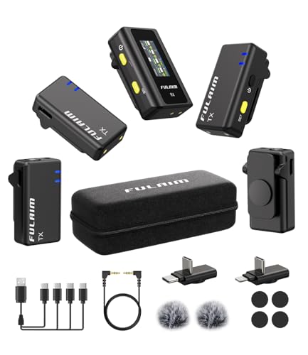 FULAIM X6 Wireless Lavalier Microphones with 4 Transmitter for iP...