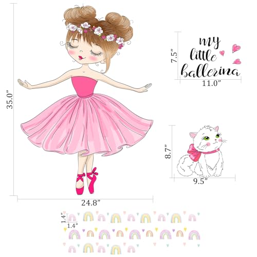 Vinilo Decorativo Ballerina Rainbow Cat para Habitaciones Infantiles miniatura 2