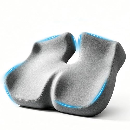 Image of Extra Large Seat Cushion for Sciatica & Tailbone Pain - Pressure Relief Coccyx Cushion for Office Chair, Car Seat, Wheelchair, and Long Sitting - Sciatica Pain Relief Pillow