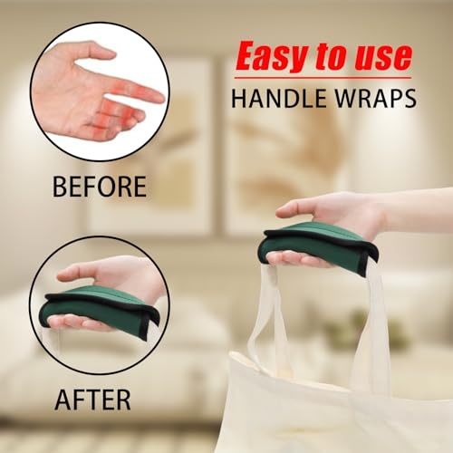 JAKOUE 2pcs Luggage Handle Wraps For Suitcase - Soft Suitcase Handle Covers for Travel Accessories（Green, Bright Color for Suitcase Tags Identifiers ）