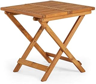 VonHaus Adirondack Side Table - Wooden Folding Garden Table - Acacia Hardwood Foldable End Table for Garden, Patio & Terrace - Outdoor Drinks Table