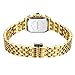 BESTKANG Women's Watch, Vintage Square Classic Luxury Watch with Roman Numerals Quartz Movement Gold/Silver/Two-Tone Stainless Steel Band Elegant Dress Wrist Watches for Women (Gold White)