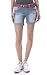 WallFlower Juniors Bandana Chop Pocket Mid Thigh Denim Shorts