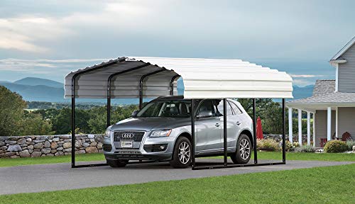 Arrow Shed 10' x 15' x 7' 29-Gauge Carport with Galvanized Steel Roof Panels, 10' x 15' x 7', Eggshell - Thumbnail 5