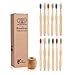 Bamboo Toothbrush for Kids | 12 Pack + Tooth Brush Holders | Biodegradable Compositable Natural Wood | Non Toxic Soft BPA Free Bristles | by Little Footprint