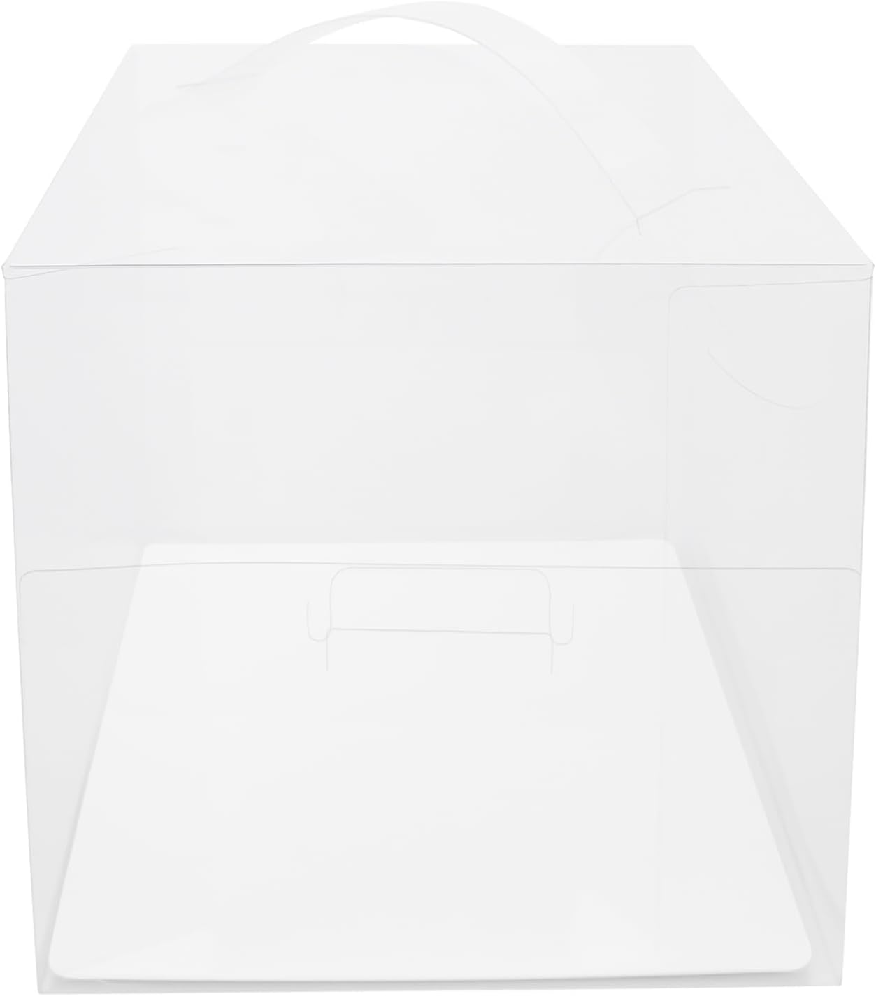 50Pcs Transparent Bakery Boxes, Mini Plastic Cake Carrier with Handles, Disposable for Party Wedding Graduation Cake Store (5.51 * 5.51 * 5.51in)