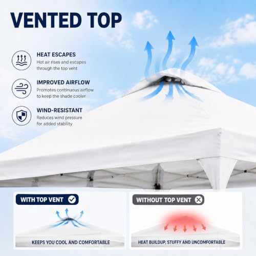 Yaheetech 10x10 Pop Up Canopy Tent, Easy Set-Up Commercial Gazebo, White - Image 5