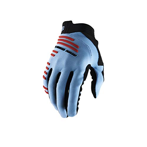100% R-Core Premium-Mountainbike-Handschuh, langlebig und bequem, MTB-Off-Road-Fahrausrüstung (SM – Hellblau/Fluorot)