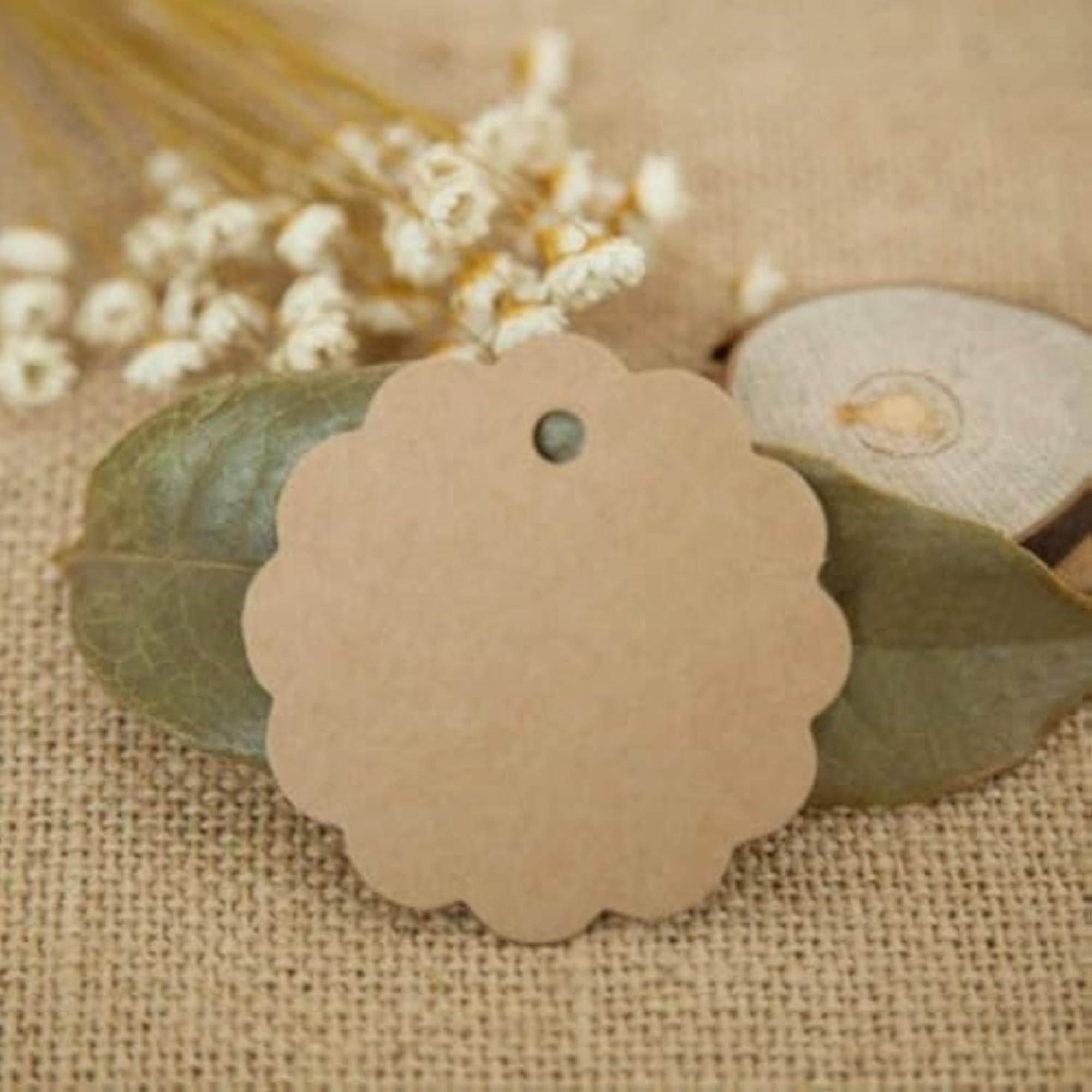 Double-Sided Kraft Paper Labels with Natural Jute Twine