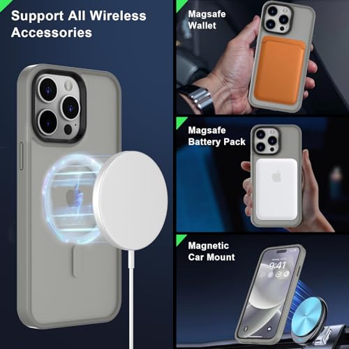Image of MOCCA Magnetic Shockproof for iPhone 14 Pro Max Case,Titanium Gray | 10ft Drop Tested | Compatible with MagSafe | Anti-Slip Matte Finish | Raised Camera & Screen Lip | Ultra-Slim Design