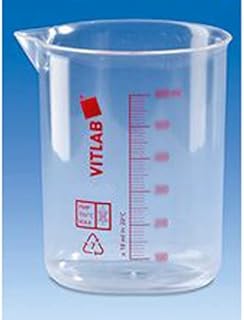 BrandTech 60803, VITLAB 100 mL PMP Griffin Beaker with Molded Graduation (5 Packs of 12 pcs)