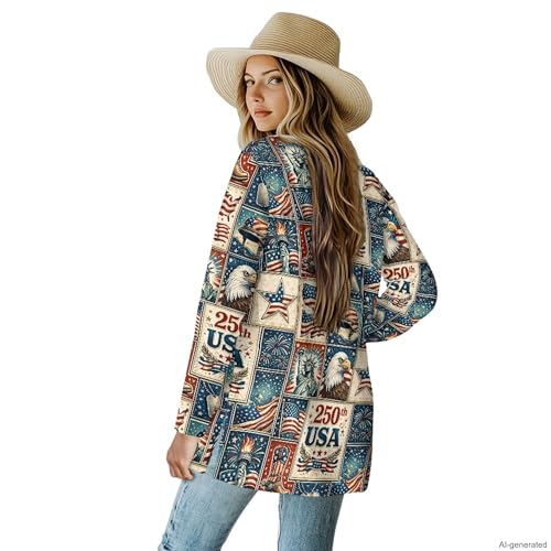 Image of Cardigan Sweaters for Women Long Sleeve Cardigan Soft Drape Open Front Fall Dusters V-Neck Jackets Dressy Loose Coat