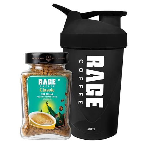 Image of Rage Coffee Silk Blend Classic 60 GMs Instant Coffee Jar + Multi-purpose Shaker 400 ML