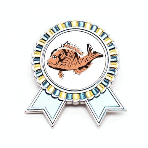 Broche poisson Art déco en métal ciselé une pièce de créateur taille M