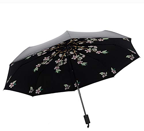Parapluie super écran solaire noir compact avec revêtement anti-UV intensif