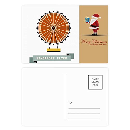 Cartes postales Père Noël Singapore Flyer lot de 20 pour éviter les vœux banals