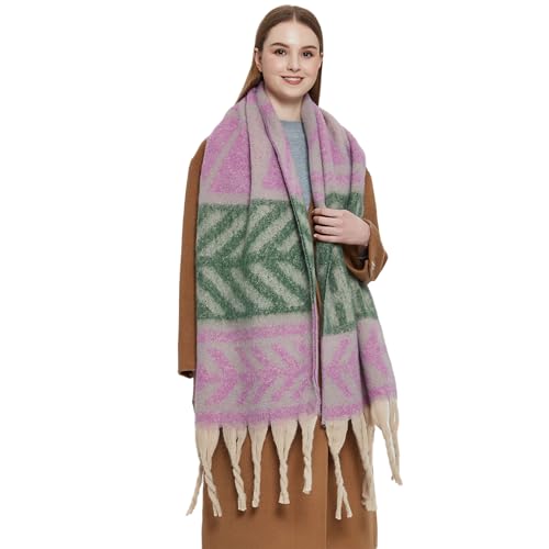 Big Scarf for Women Knit Stripe Shawls Fall Winter Long Scarves Soft Tassels Scarfs Fashion Winter Warm Pashmina2