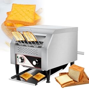 Commerciële Broodrooster 300-450 Sneetjes/Uur Transportband Broodrooster Zware Commerciële Broodrooster voor Restaurant, 2200W/2600W Transportband Broodrooster Oven, voor Bagelbrood,300PCS/Hour
