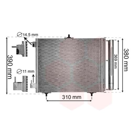 VAN WEZEL 40005295 Condenseur climatisation avec déshydrateur Compatible avec PEUGEOT 207 3/5 portes WA, WC 208 I 3/5 portes CA, CC, CITROËN C3 I 3/5 portes FC, FN – vue 2