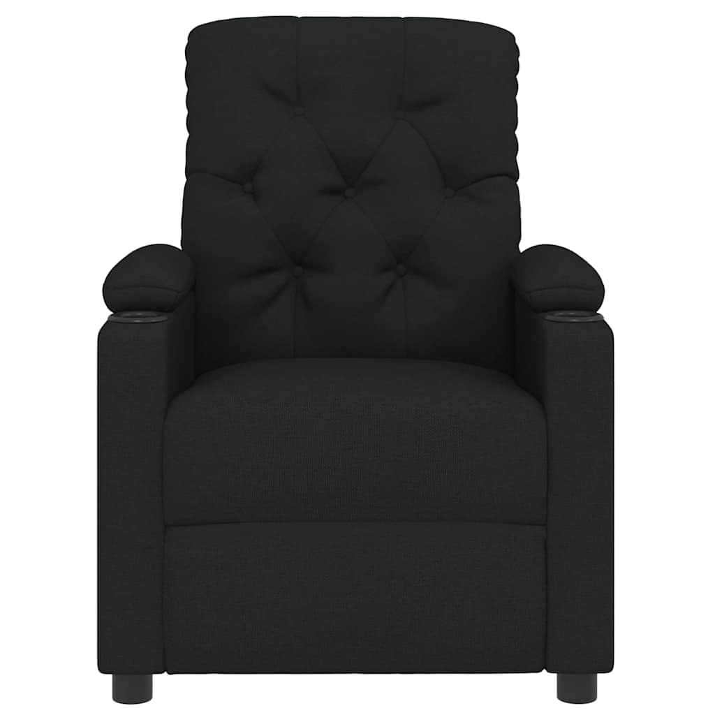 Fauteuil de Relaxation inclinable électrique Noir en Tissu avec télécommande et Repose-Pieds réglable pour Salon Chambre Senior mobilité Confort