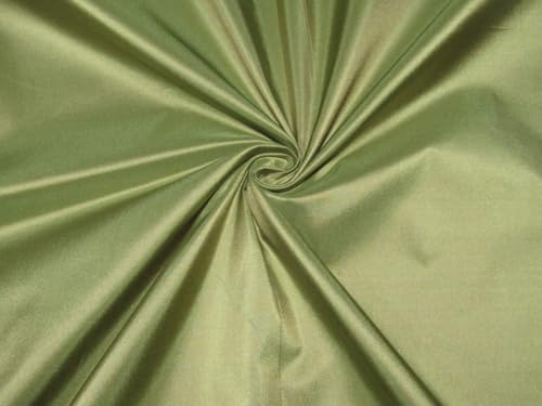 Tissu 100 % pure soie taffetas vert et or luxe pour haute couture