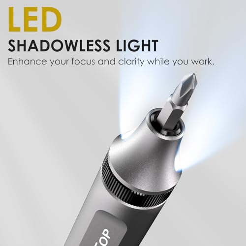 KINGTOP Precision Screwdriver Set, 52‑in‑1 S2 Steel Magnetic Bits, Anti‑Slip Handle, Pop‑Up Aluminum Case – Mini Electric Screwdriver Kit for Electronics Repair, Phones, Laptops & Gadgets - Image 5