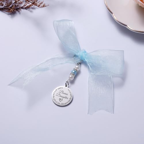 Ralukiia Something Blue for Daughter in Law, Bridal Bouquet Charm for Bride, Gift for Bonus Daughter on Wedding Day, Bridal Shower Gift, Blue Pearl Wedding Charm from Mother in Law2