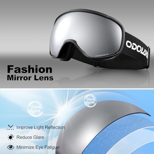 Odoland Snow Ski Goggles S2 Double Lens Anti-Fog OTG Windproof UV400 Eyewear for Men, Women and Youth-Skiing Snowboarding - Image 7