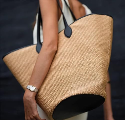 Bolso de mano de paja para mujer verano un solo hombro miniatura 2