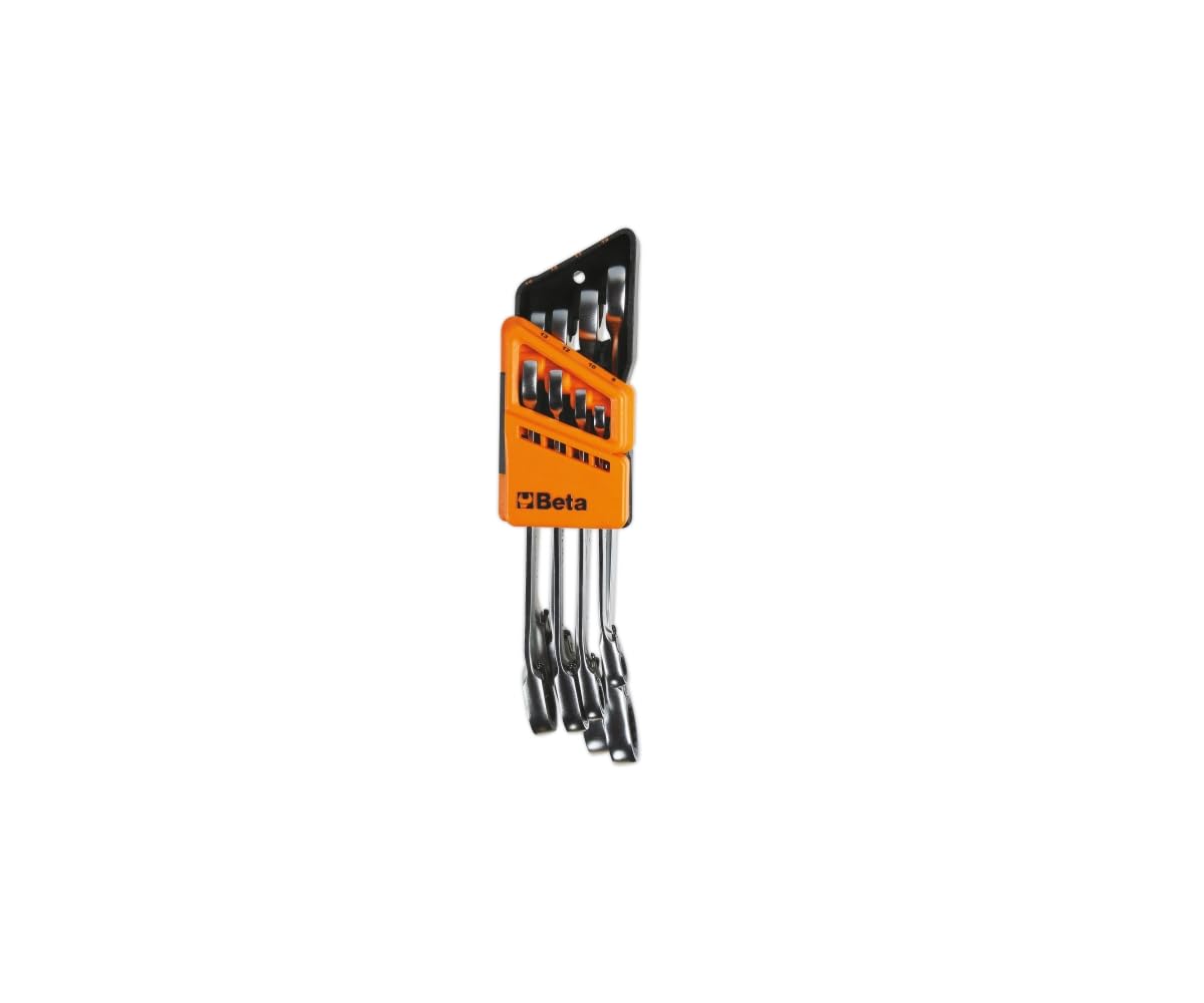 Beta 142/SC8 - Serie di 8 chiavi combinate a cricchetto reversibile con supporto compatto