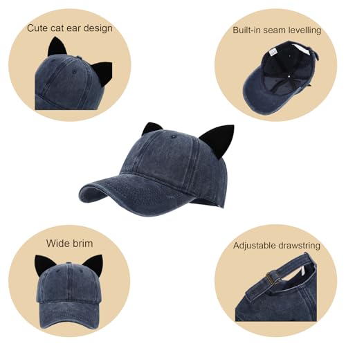 Image of Mens Baseball Cap Baseball Hat Funny Trucker Hats for Men Women Cute Beanie Distressed Cap Ponytail Hat for Women