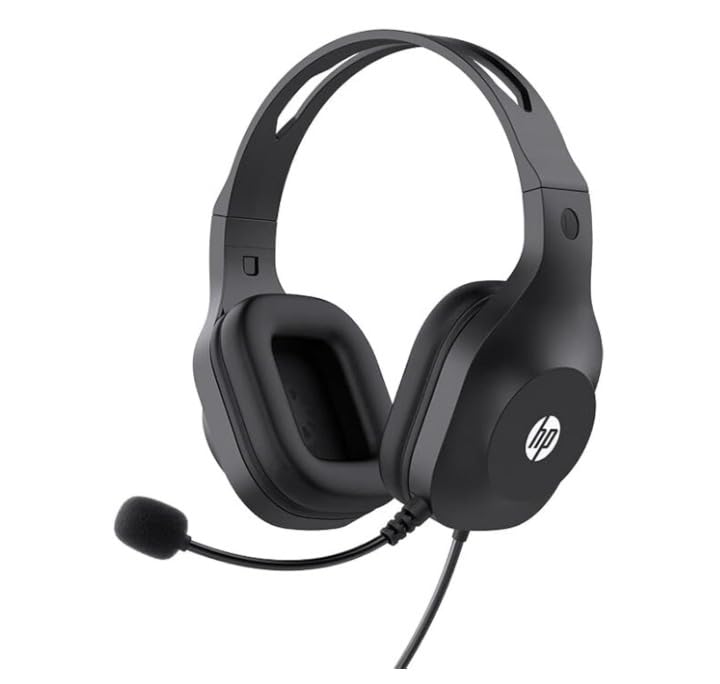Image of HP H125 Stereo USB Headset,Plug-and-Play USB-A, Built-in Noise-canceling mic, Adjustable Head Strap, Padded Ear Cushions, 360-degree Bendable mic, 1-Year Limited Warranty, Black, A20QHAA