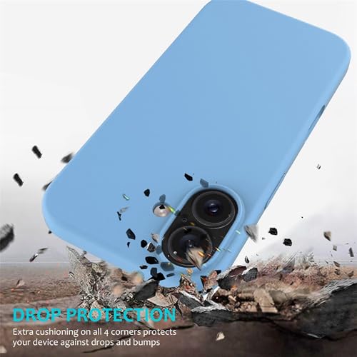 Image of ArmourPro Silicone Back Case for iPhone 16, Soft-Touch Case | Light Blue