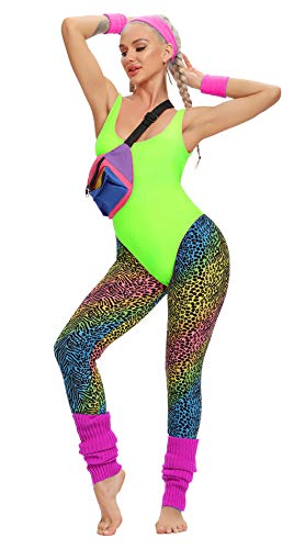 Miaiulia Women's Retro 80S/90S Inspired High Cut Low Back Padding One Piece Swimwear Bathing Suits Fluorescent Green S #TOP5
