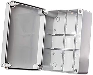 Junction Box with hinged lid Cover Door 240mm x 190mm x 90mm Waterproof IP56 PVC Plastic Adaptable Enclosure Outdoor Lighting Cable Electrics Connection WJB240