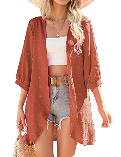 Image of Yekaty Kimonos for Women Lightweight Summer Cardigan Loose Beach Cover Up