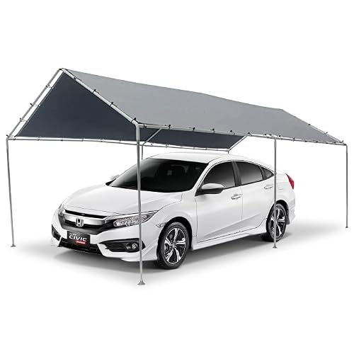 King Canopy Original 10-Feet by 20-Feet, 1 3/8-Inch Steel Frame, 6-Leg, Quick Shade, Camping, Boat Shelter, Events, Party Tent, Carport, Grey, KMK1PCS