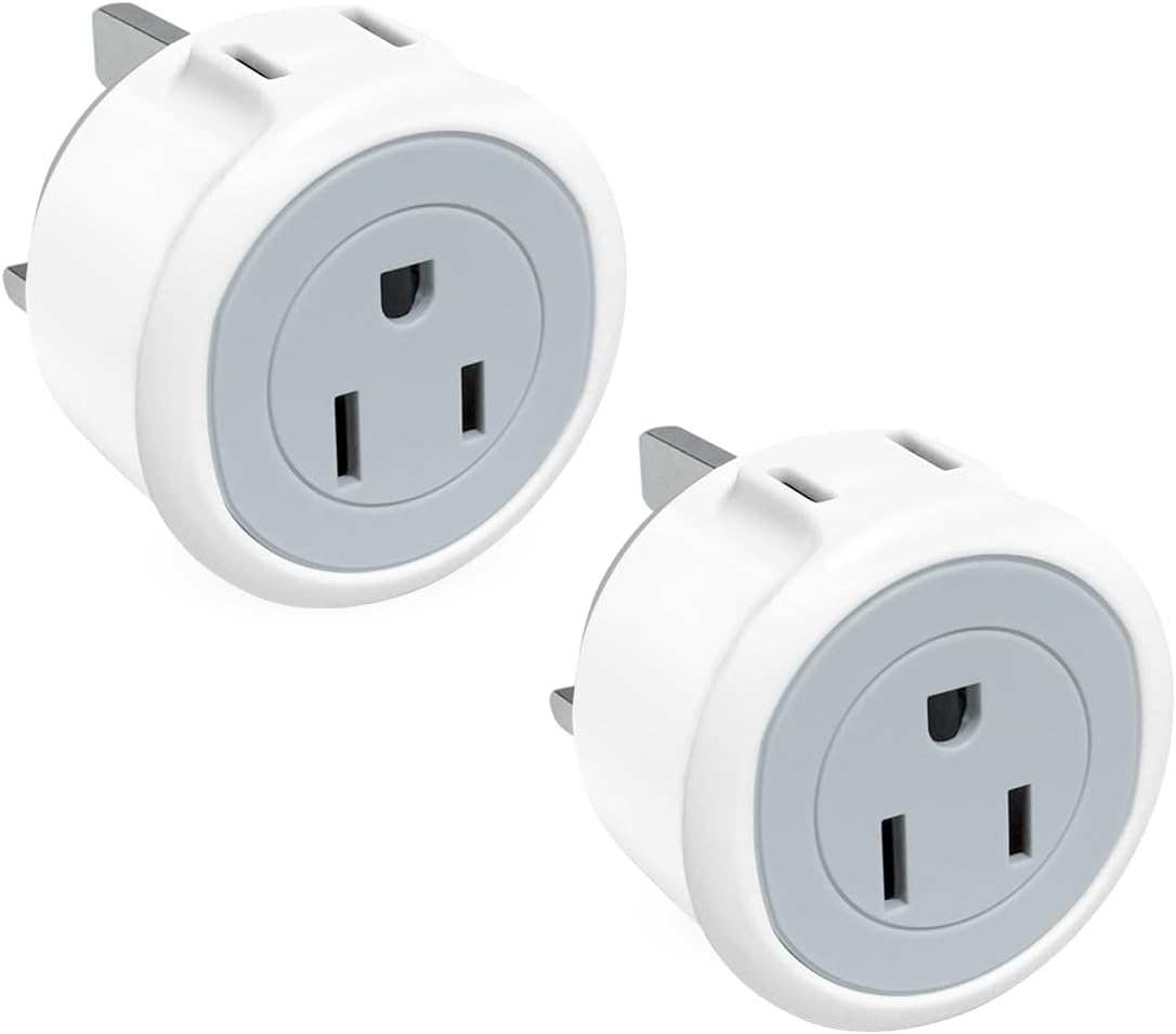 US to UK Plug Adapter,Double USA to Ireland Travel Adapter,UK Power Adapter Converter for USA to Dubai England London Scotland British Kenya Qatar Irish Hongkong(2-Pack)