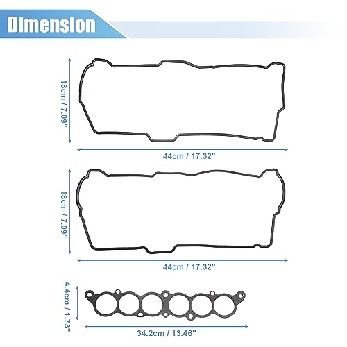 Image of X AUTOHAUX Cylinder Head Gasket Set Engine Gasket Kit for Toyota 4Runner Tacoma Tundra 3.4L V6 Engine Cylinder Valve Cover Gasket
