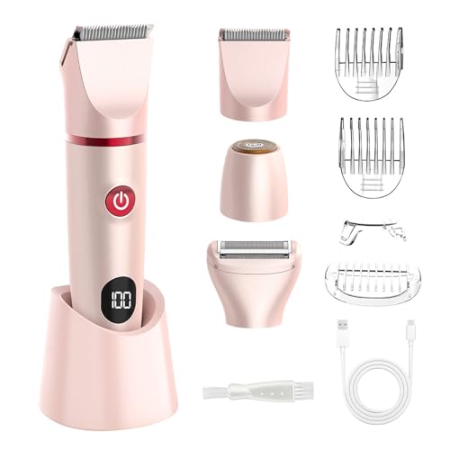 HASAIKA® Afeitadora eléctrica para mujer, Rasuradora Mujer Zona Intima 3 en 1, IPX6 Impermeable, Húmeda y Seca, Depiladora/afeitadora de cuerpo entero (Rosa)