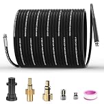 OHAYORI 10M Pressure Washer Drain Pipe Hose Cleaning Kit for Karcher K2 K3 K4 K5 K6 K7 Serie, Tube Unblocker Sewer Jetter Hose with Jet Nozzle and Rotating Jet Nozzle,Adapter for LAVOR Bosch AQT