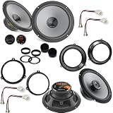 Tecmedia Kit 6 Casse Altoparlanti Hertz K165 e X165 Anteriori e Posteriori con Adattatori e Connettori per Fiat Panda (169) dal 2003