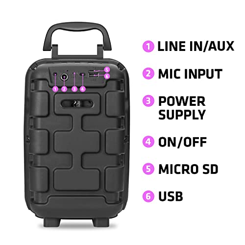 Singsation Karaoke Machine, 5.0 Portable Bluetooth 4" Speaker Dynamic Loudspeaker, Ultimate Karaoke Home System, Led Party Lights For Kids And Adults, Rechargeable Speaker With Fm Radio, Sd/Tf Card #TOP3