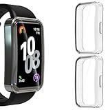 KIKISML 2 PCS Screen Protectors Compatible with Huawei Band 10/9/ 8, Full Protective Ultra Slim Soft TPU Case Cover (Clear, Clear)