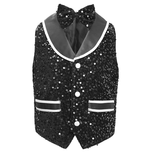 Boys Girls Jazz Hip-hop Street Dance Vest Sequins Waistcoat Stage Performance Outerwear2
