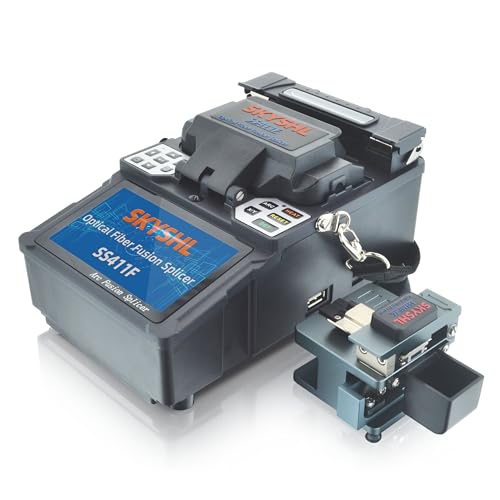 SKYSHL Alineación de Núcleo a Núcleo ARC Empalmadora de Fibra Óptica Baja Pérdida de Empalme Mini Fusion Splicer Auto Fusionadora de Fibra Óptica con Pantalla Táctil de 4,3 pulgadas -SS411F-211