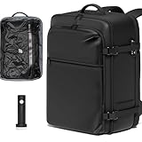 SUOCO Travel Vacuum Backpack with Portable Electric Pump, 60L Carry On Compression Seal Travel Backpack with Vacuum System, Traveling Packing Luggage Suitcase, Black